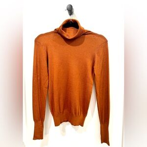 ZARA turtleneck knit lightweight XS brick orange color excellent condition